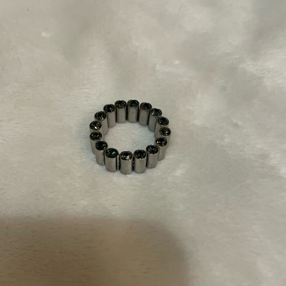 Very unique Swatch Silver and black gem Ring